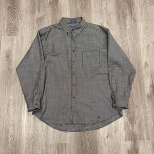 Vintage 90s 00s Sir Pendleton Mens Sz XL Houndstooth Wool Long Sleeve Shirt